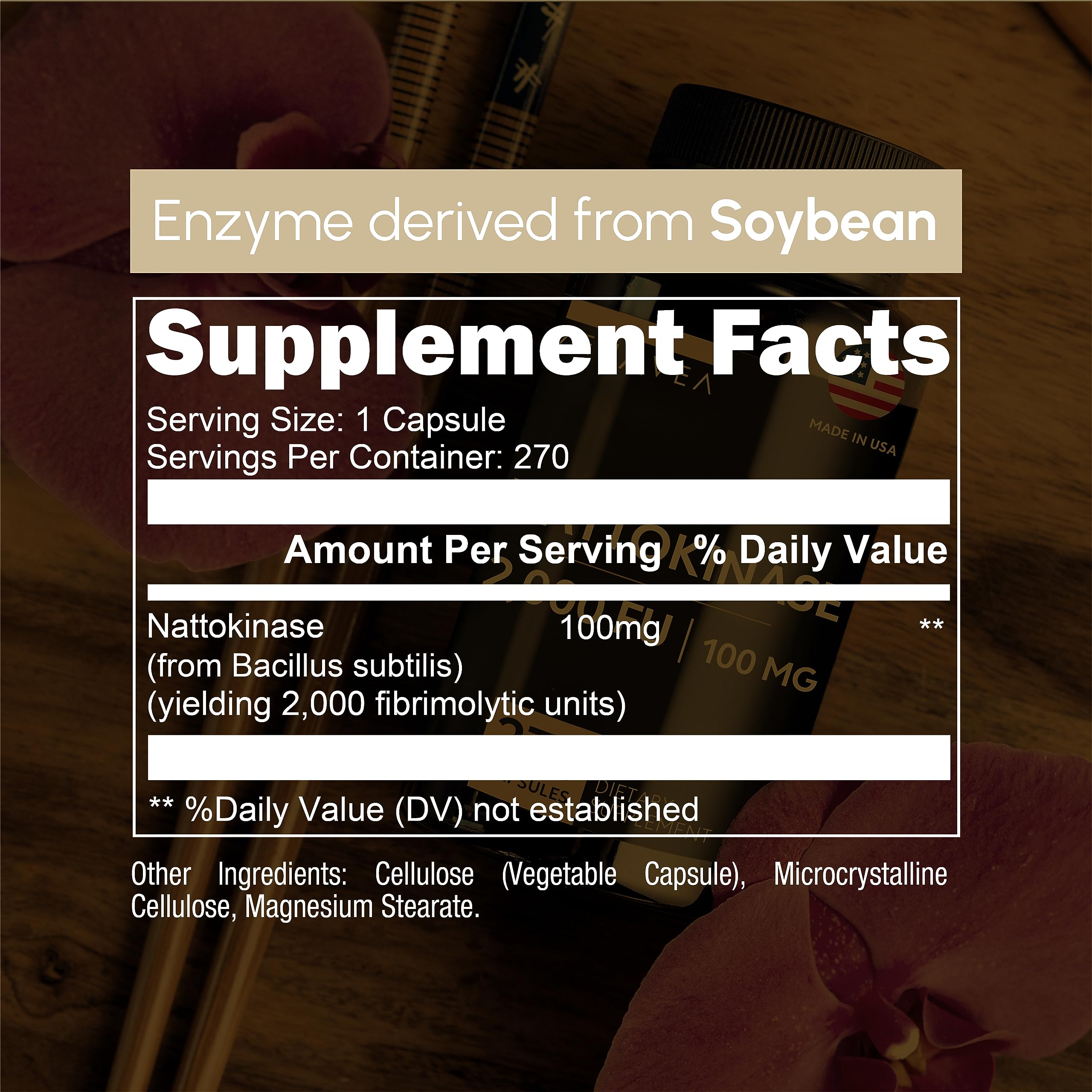 Nattokinase Supplement - 2000 FU, 270 Caps (9 Months Supply