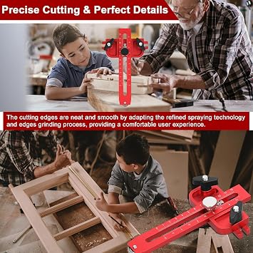 Thin Rip Jig Table Saw Jig Guide, Aluminum Alloy Extended Adjustable Positioning Fixing Tool for 0-120mm T Slot, Tablesaw Fast Cutting Limit Fence