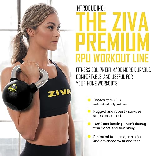 ZIVA - Pesa rusa de acero fundido macizo y caucho virgen de alta calidad, varios tamaños de 5 a 50 libras, diseño sin olor, agarre ergonómico y