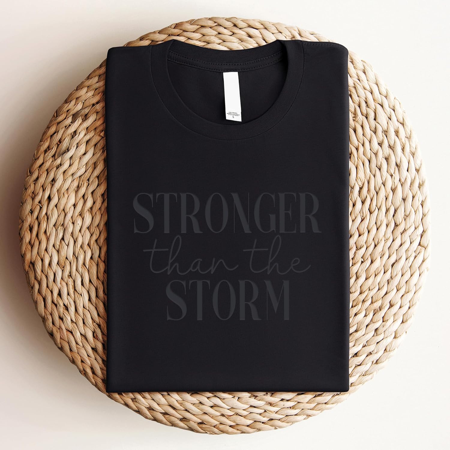 Love in Faith | Stronger Than The Storm | Graphic Print Christian Shirts | Faith-Based Apparel | Unisex - Image 5