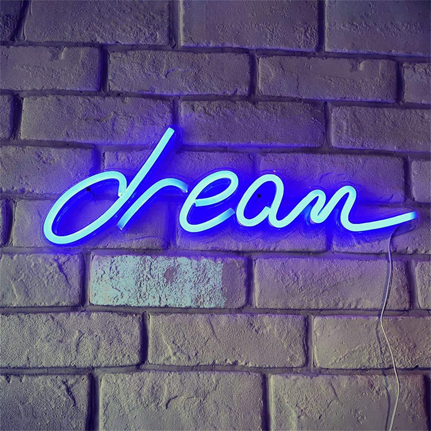 LNNW Neonowe światła LED 3 szt. Sypialnia Party Decor Zasilane przez USB neony LED, okno ścienne wiszące lampki nocne Luminous Signboard Dla Hotel Pub Kawiarnia Pokój rekreacyjny Ściana(Blu)