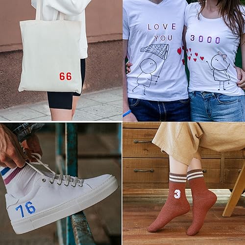 Miniatura 9 de Harsgs 72 parches de letras para planchar con números, parches bordados de letras A-Z, números del 0 al 9, para ropa, vestido, sombrero, jeans,