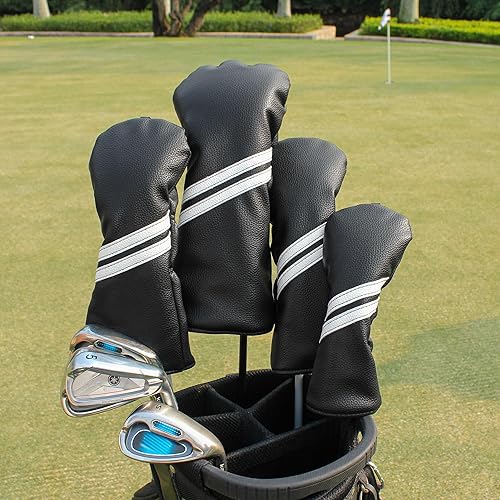 Miniatura 2 de Fundas para cabezas de palo de golf - Juego de 4 piezas o 1 pieza de accesorios de golf, fundas para palos de golf para maderas y conductores,