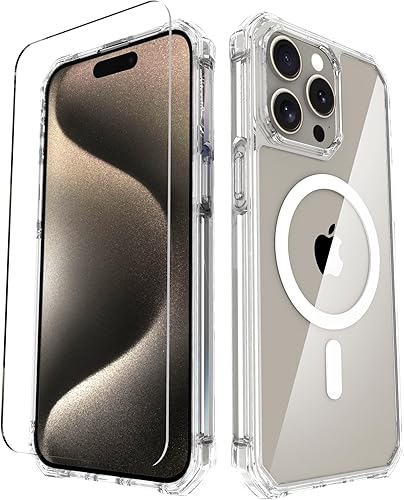 Scooch Funda MagSafe para iPhone 15 Pro Max con protector de pantalla MagCase iPhone 15 Pro Max, protección contra caídas de grado militar (jardín disponible en Yaxa Guatemala