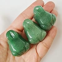 Vista 2 de 1 pieza de cristales de rana de aventurina verde natural y figuras de piedra curativa, 1.5 pulgadas talladas a mano con bolsillo para decoración