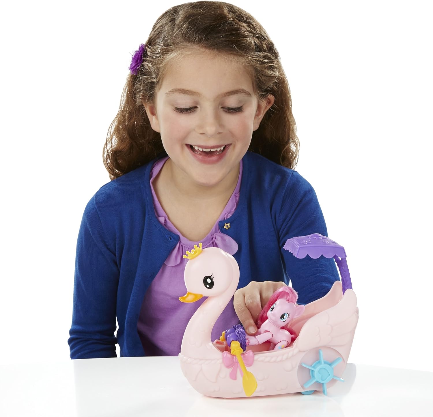 My Little Pony Equestria Girls Friendship is Magic Pinkie Pie Row & Ride Swan Boat Set