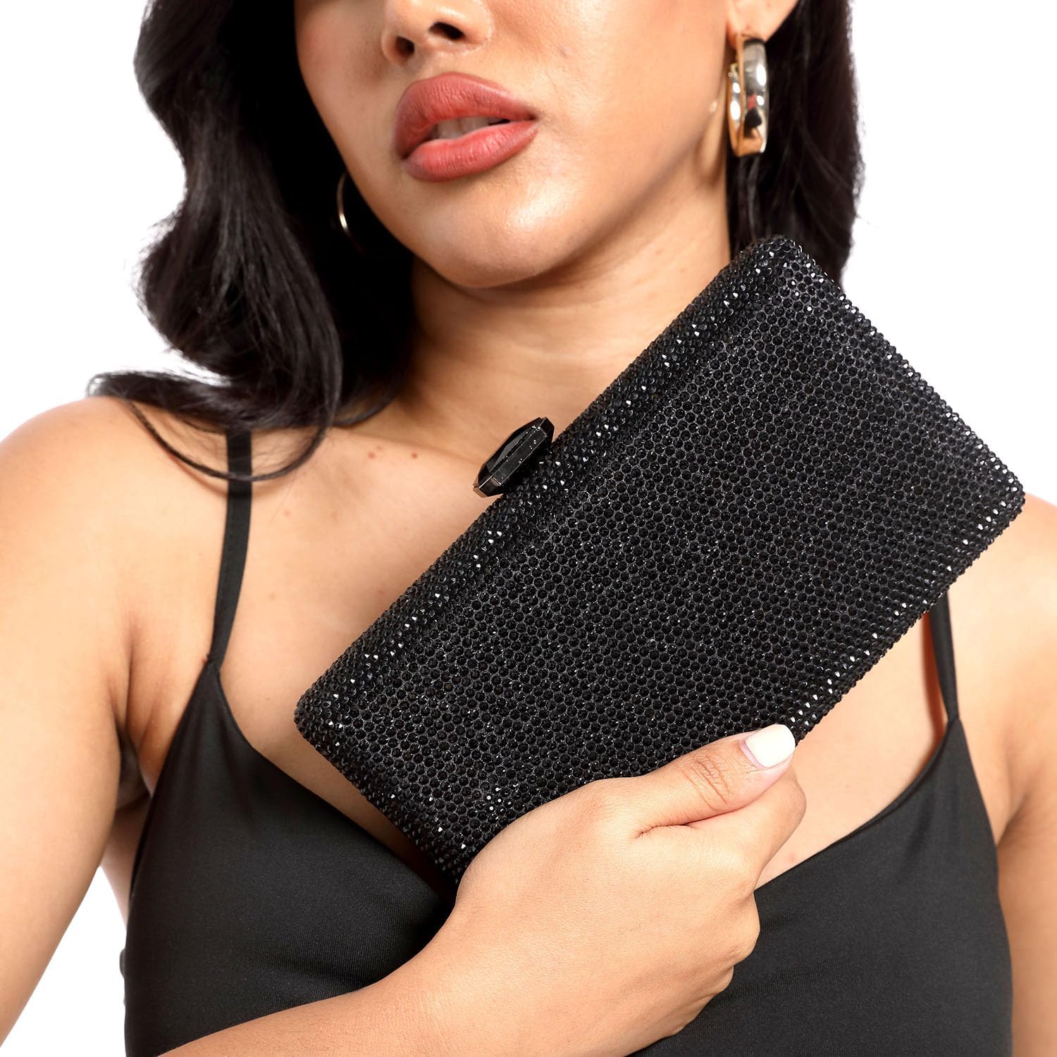 Boutique De FGG Crystal Evening Bags for Women Formal Party Box Clutch Wedding Rhinestone Handbags Bridal Clutch Purse,Mini - Image 2