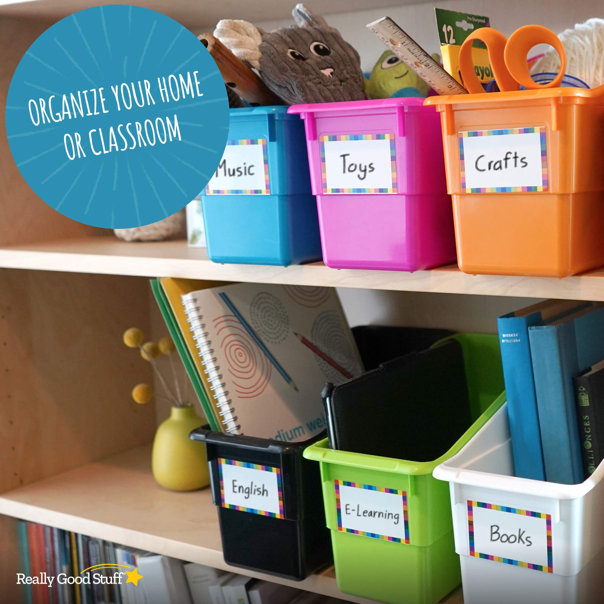 Binder Storage Containers Plastic Magazine File Holder Fuutreo 24 Pieces Book Bins Book Binder ...