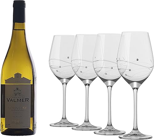 Miniatura 5 de Barski - Vaso hecho a mano - Juego de 4 copas de vino blanco con espacio vacío en el centro para adaptarse a tu propia botella de vino - Decorado