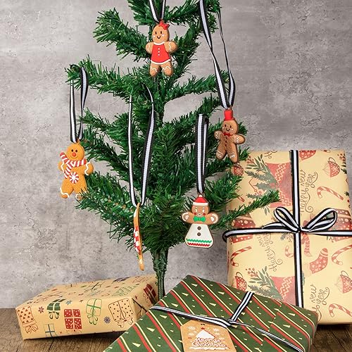 Miniatura 4 de Luinabio Cinta de guinga de Navidad de 50 yardas para regalos de Navidad, 58 pulgadas de ancho, rojo y verde, a cuadros, para envolver manualidades