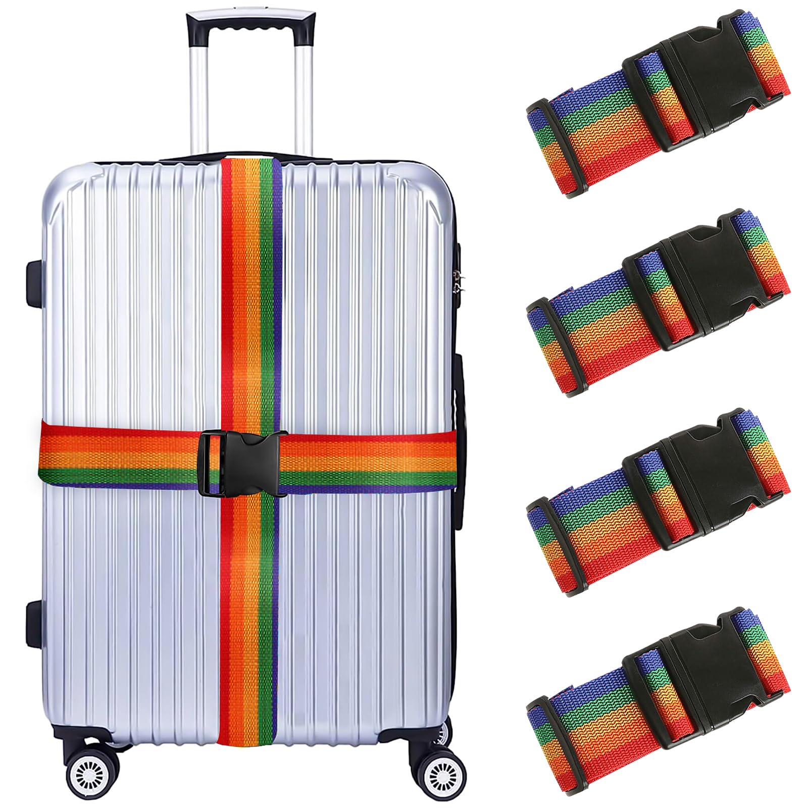 Luggage Straps, Adjustable Blue Travel Luggage Straps for Suitcase Baggage