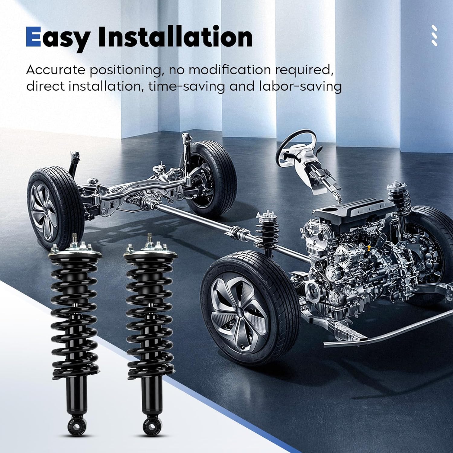 Front Complete Struts Assembly w/Coil Spring Shock Absorber Compatible with 2005-2019 Nissan Frontier 2.5L ONLY / 2009-2012 Suzuki Equator 2.5L ONLY, Replace for 171102