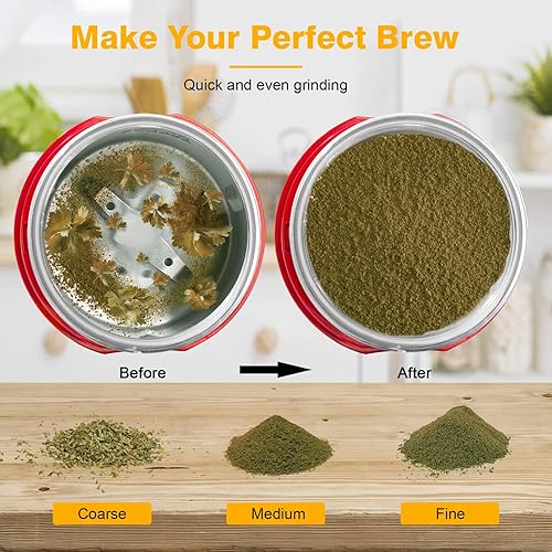 Miniatura 4 de Molinillo eléctrico para hierbas, molinillos de café, molinillos para especias y hierbas con cepillo de limpieza, color negro