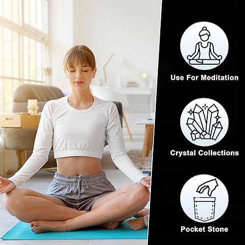 Miniatura 6 de Crocon Juego de piedras de obsidiana plateada de 1.969 in con forma de corazón grande, 450 quilates, bolsillo de cristal curativo, colección de