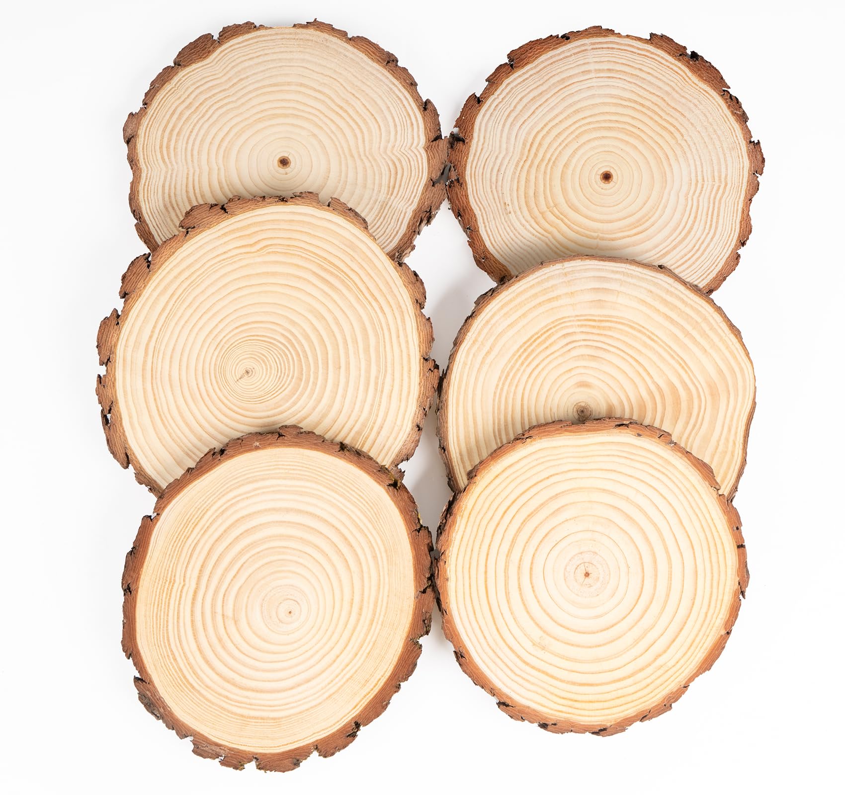 Truevaste Holzscheiben 10-30 cm, Baumscheiben zum Basteln aus Unbehandeltem Kiefernholz ohne Loch, Runde Holzscheibe, Baumscheibe Groß für DIY Deko Geschenke Bemalen & Gravur