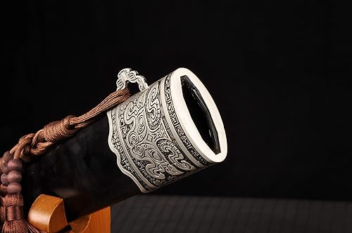 Miniatura 5 de Espada china de espiga completa de acero plegado de Damasco Zhao Yun