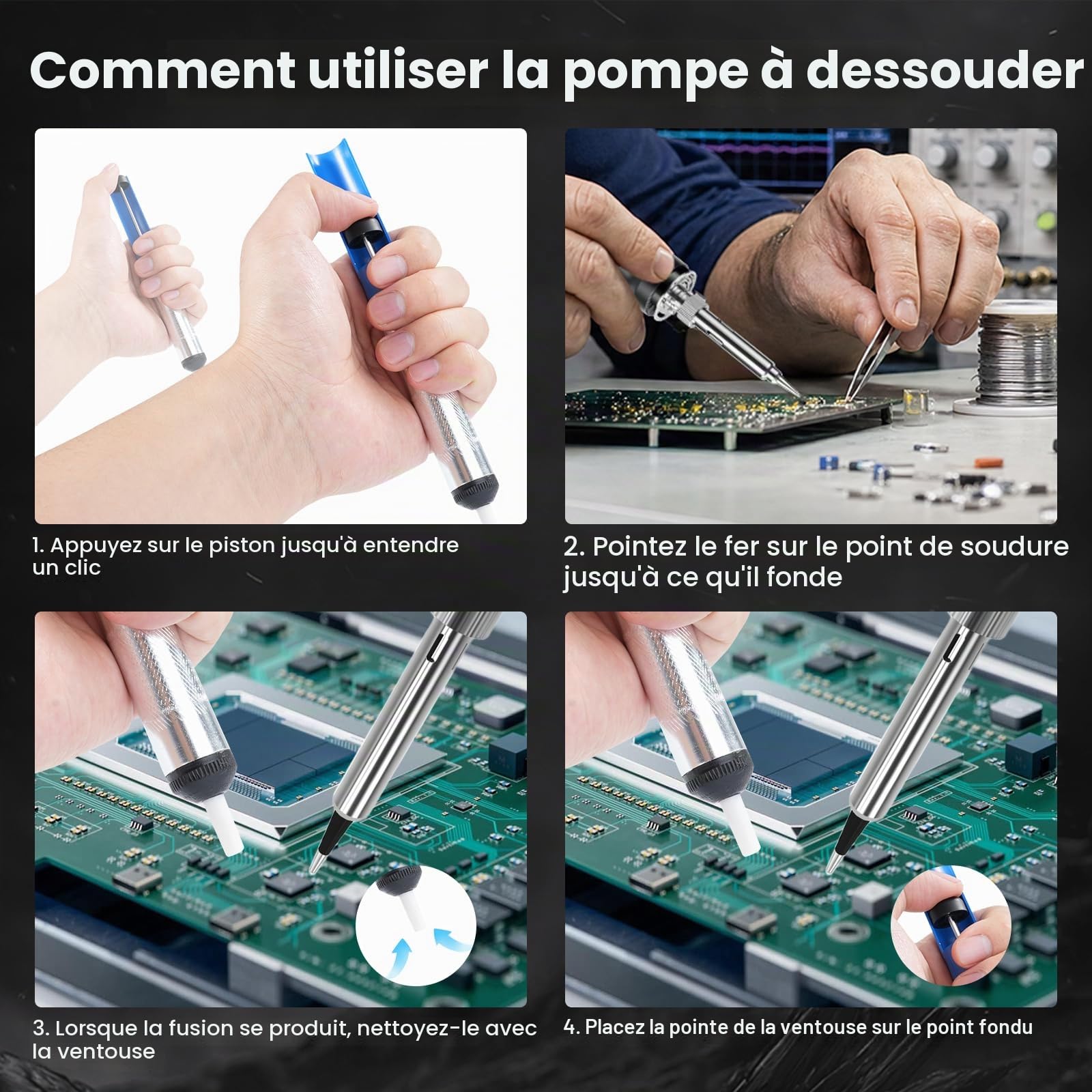 Fer à Souder Kit 100W Température Réglable de 180-520°C fer a Souder Etain 16-en-1 Soudure Electronique de Precision Set avec 5 Pointes, Fil à Souder, Support de Fer