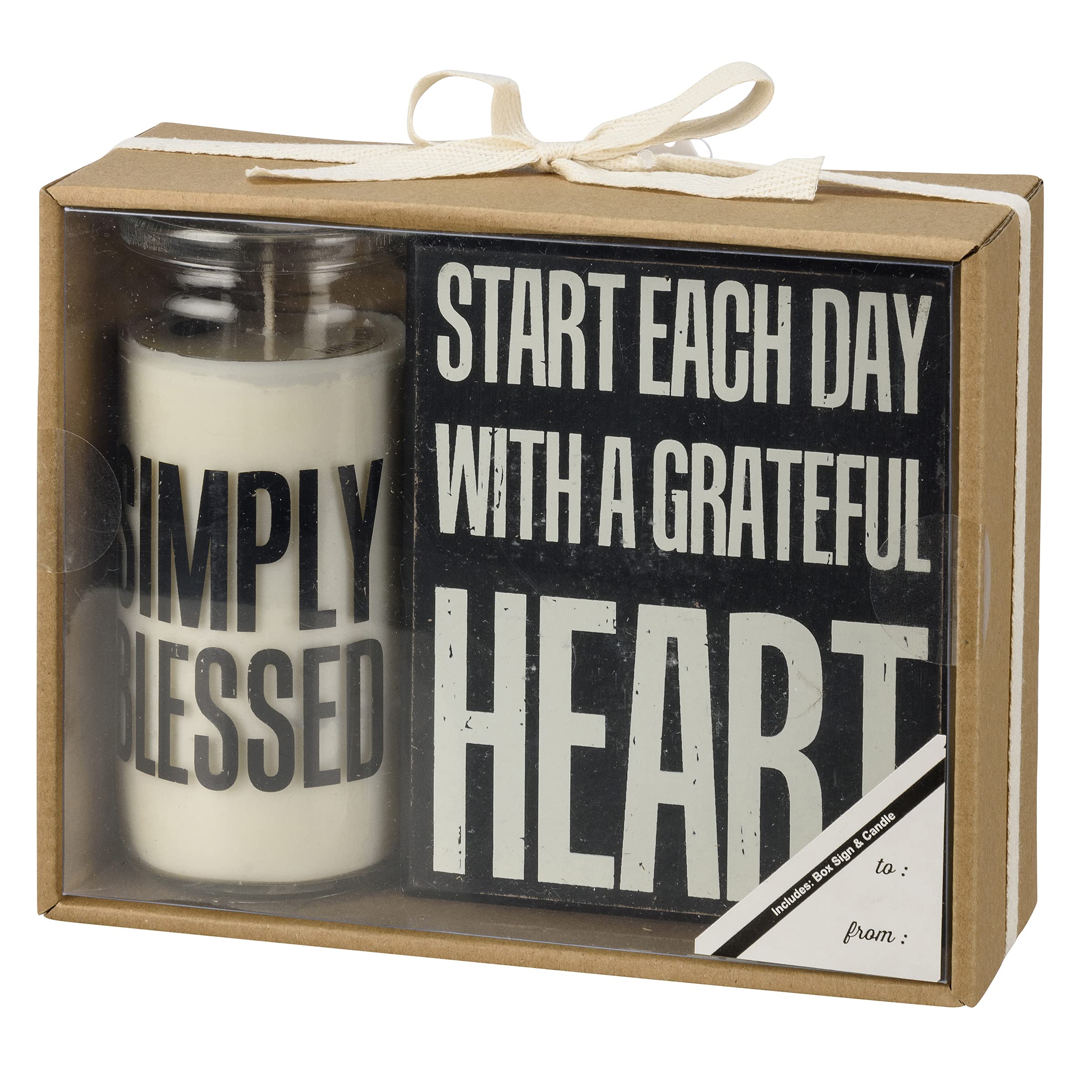 Primitives by Kathy Simply Blessed; Start Each Day with A Grateful Heart Home Décor Gift Set