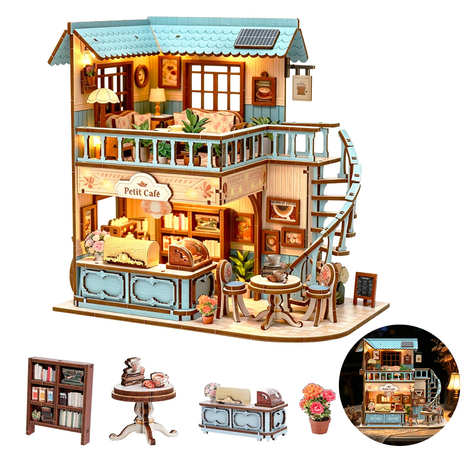 ETKVR Miniature Dollhouse Kit, DIY Mini House Kit for Adult