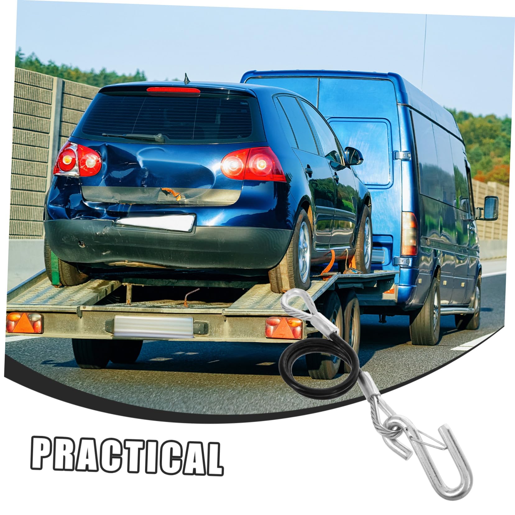 Schwere Anhängersicherungsseile aus Federstahl Zugfestigkeit mit Haken Robuste Abschleppseile für LKW SUV ATV und Bootstrailer Vielseitige Sicherheitsverlängerung für Anhänger