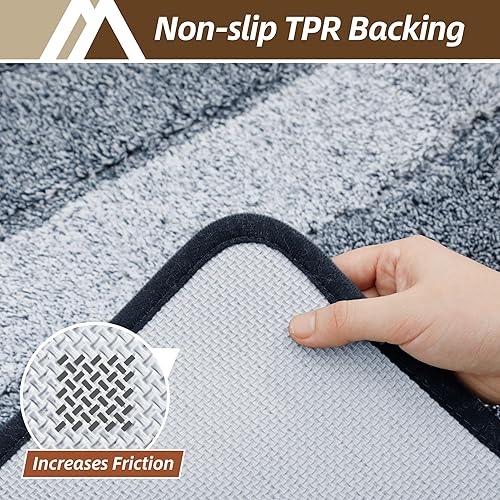 Miniatura 4 de COSY HOMEER Alfombras de baño de 24 x 17 pulgadas, ultra suaves y absorbentes, con respaldo de TPR antideslizante, lavable a máquina, alfombra