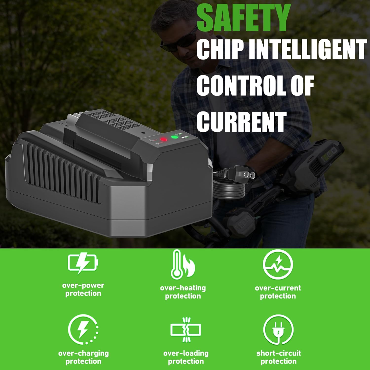 2026 New Upgraded 56V 4A Rapid Charger Replacement for EGO 56V Battery Charger CH2100 CH3200 CH5500,Compatible with EGO 56V Battery BA2800 BA1400 BA4200 BA5600
