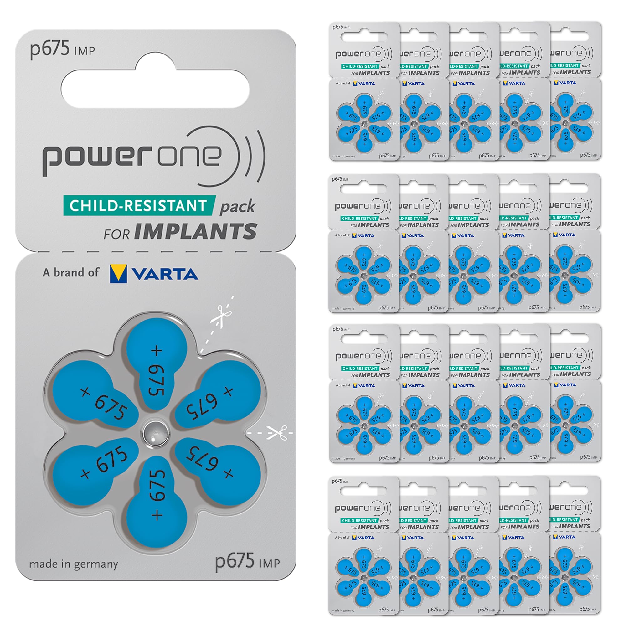 Power One Cochlear Lot de 120 piles pour implant