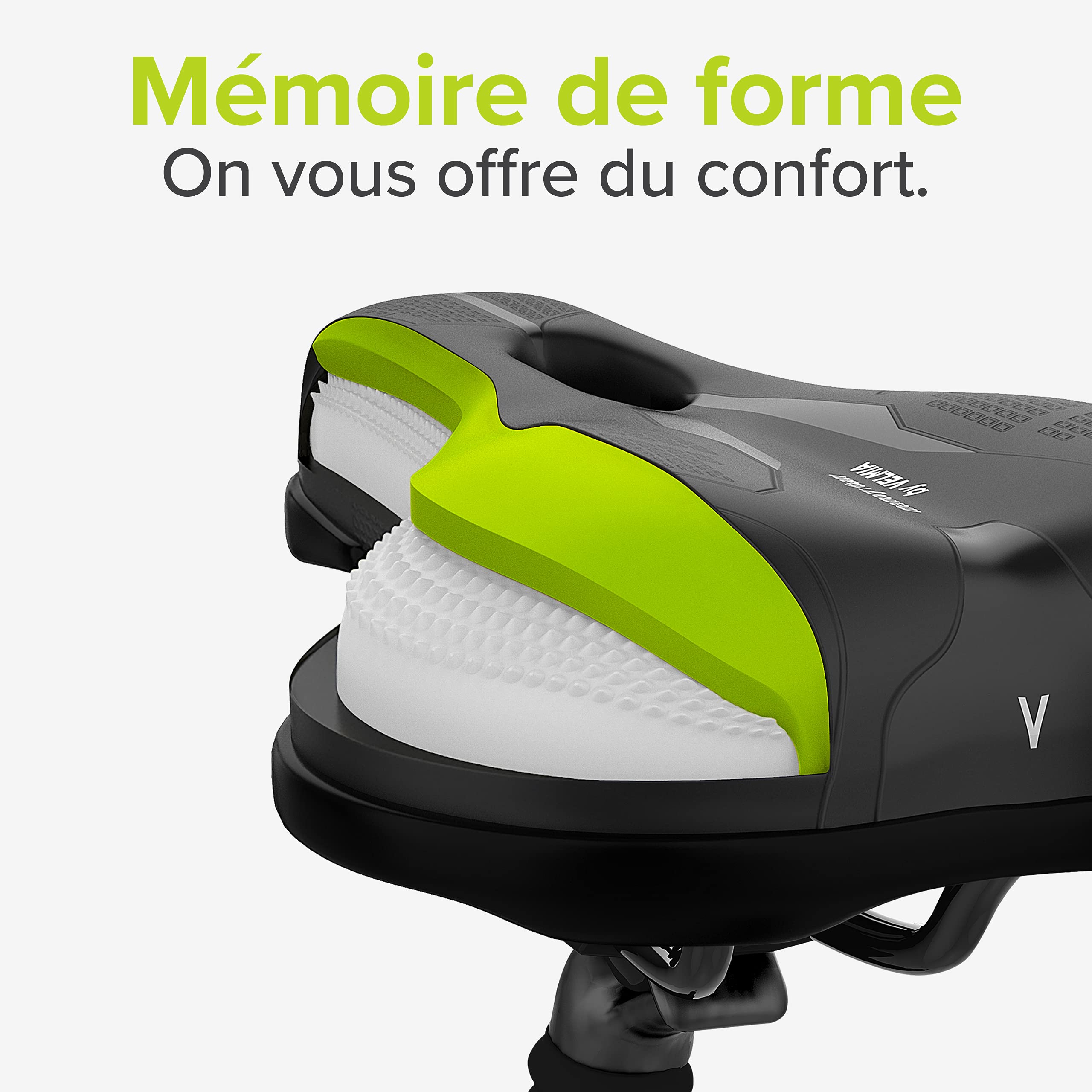 Velmia Selle de vélo - Selle Confortable pour Hommes et Femmes - Concept 3 Zones - siège vélo étanche avec Design Ergonomique