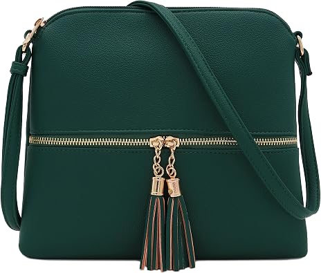 DELUXITY Lightweight Medium Crossbody Bag with Tassel | Lightweight