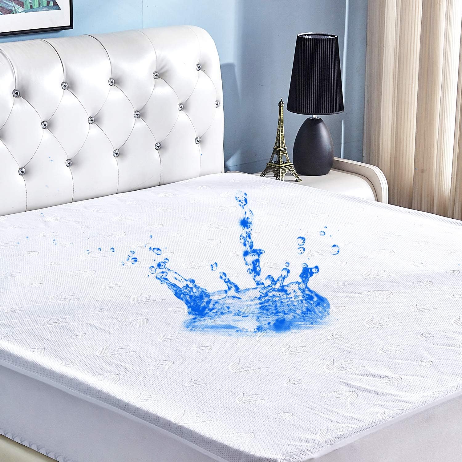 Waterproof Mattress Protector Queen Size Air Cotton, Premium Soft Hypoallergenic Breathable Mattress Pad Cover,Bamboo Fiber Pad Mattress Cover,Fitted Deep Pocket, Vinyl Free Noiseless Matressprotector