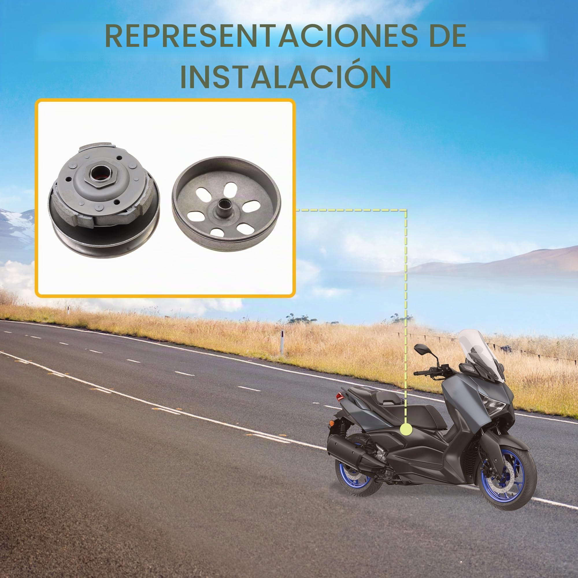 GOOFIT Completo d'Assy Embrague reemplazo para GY6 125cc 150cc Piezas del Motor de Moto ciclomotor ATV Go Kart