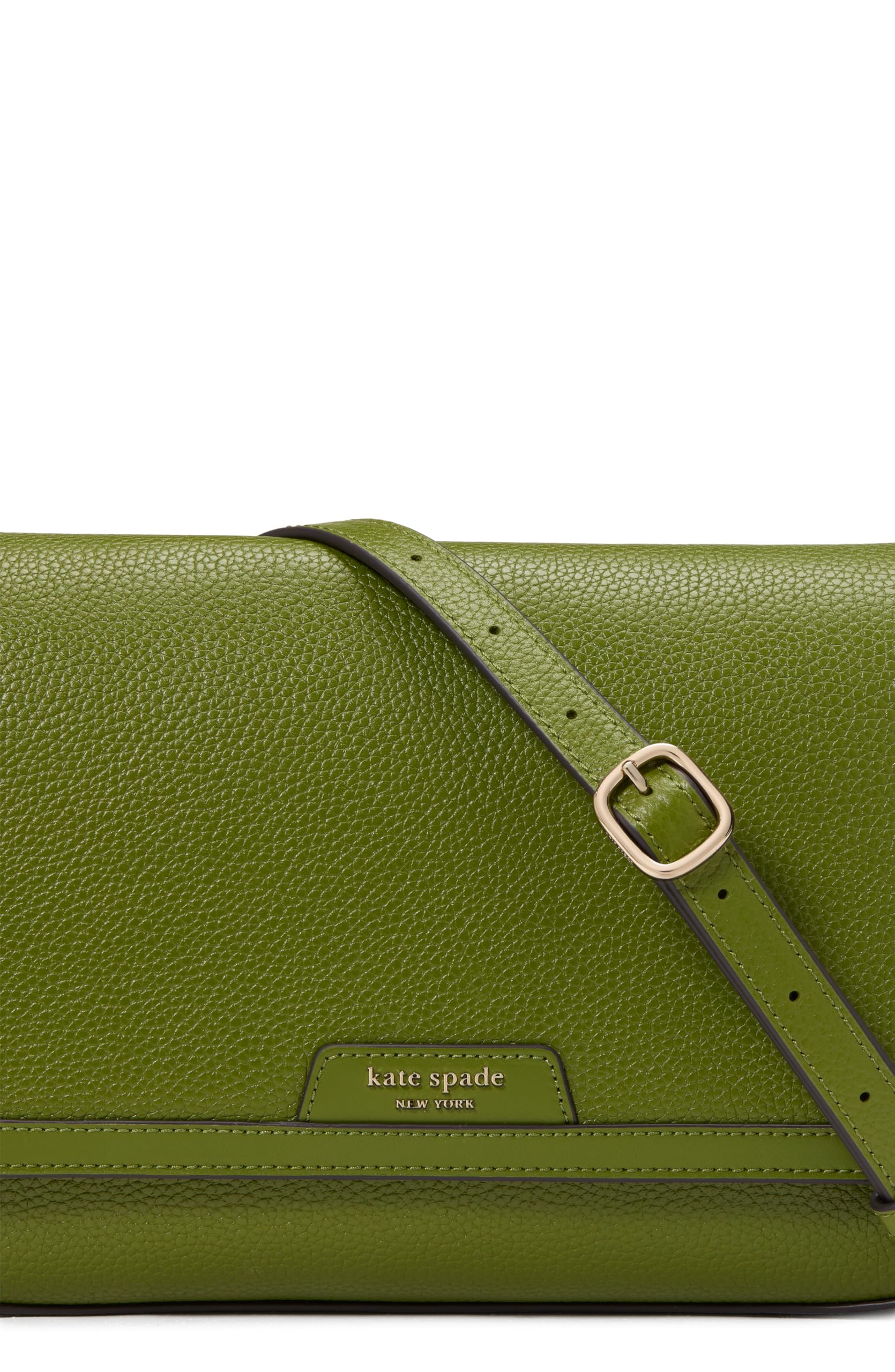 kate spade new york womens Hudson Pebbled Leather Flap Shoulder Bag: Jungle Vine One Size
