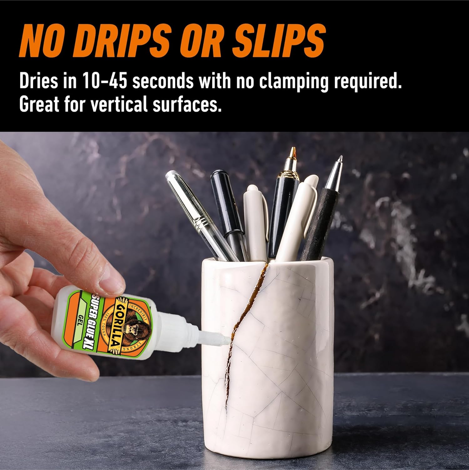 Gorilla Glue Super Glue Gel, Fast-Setting, Thicker Controlled Formula, Anti-Clog Cap, Versatile Cyanoacrylate Glue, Clear, 15g/0.53oz, (Pack of 1), GG41008