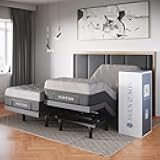 Classic Adjustable Bed Base, Head and Foot Lift, Massage, Under-Bed Lights, USB, Gel Memory, Zero Gravity Smart Frame - Split King + 14 inch Hybrid Spring Matt (Medium Soft)