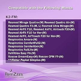 RemZzzs Full Face Cpap Mask Liners (K2-FM) - Reduce Noisy Air Leaks and Painful Blisters - Cpap Supplies and Accessories - Compatible with Resmed Respironics DeVilbiss
