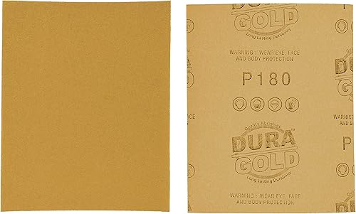 Miniatura 8 de Dura-Gold Hojas de papel de lija dorado de 14 de hoja de alta calidad, grano 600 (caja de 400)  Carpintería para muebles de madera, pintura