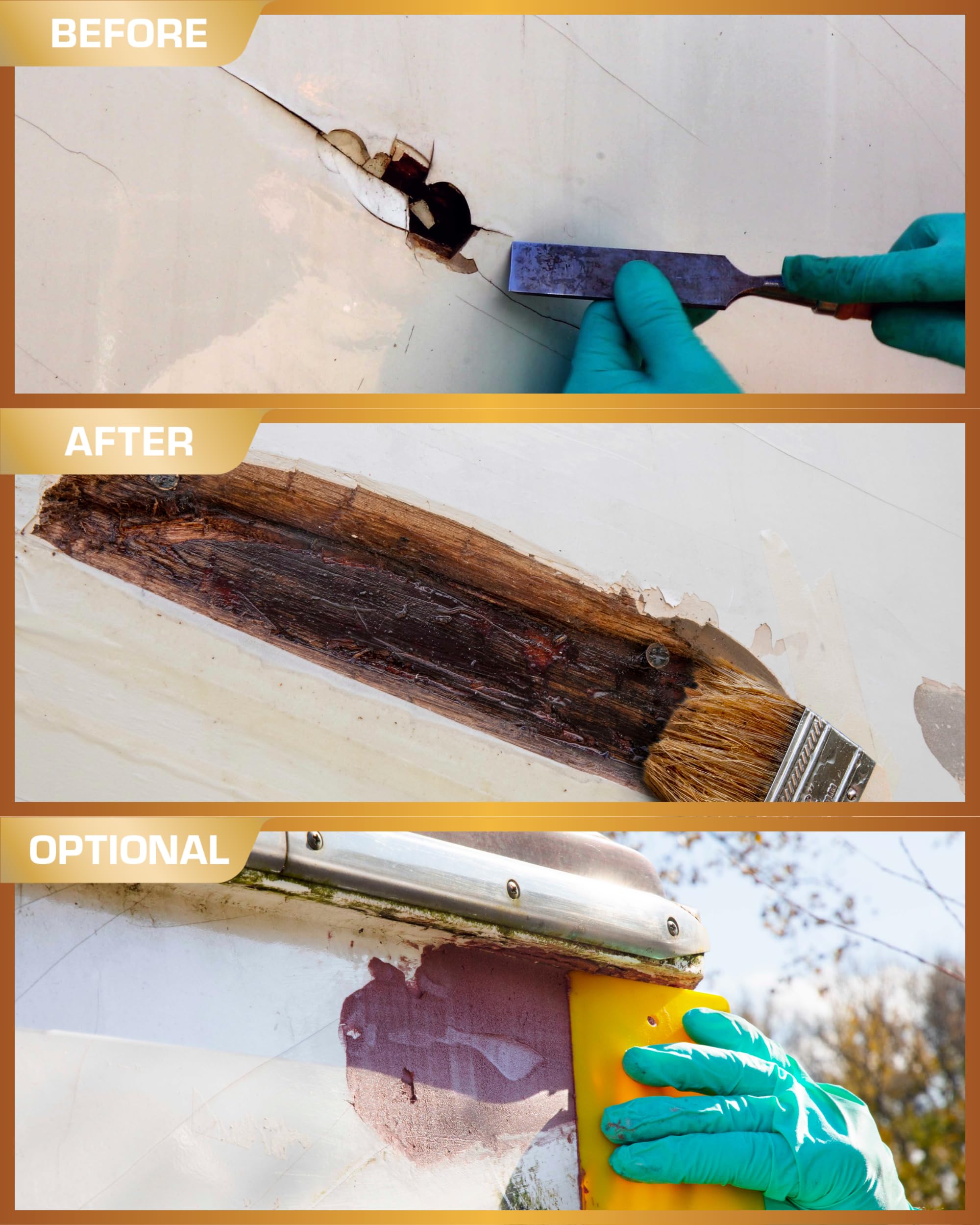WEST SYSTEM Holzfäule-Reparaturset - 2-Komponenten-Epoxidharz - Mittlere | Härter & Füller, Für beschädigtes Holz, verstärkt Türrahmen, Schuppen, Zäune & Marine