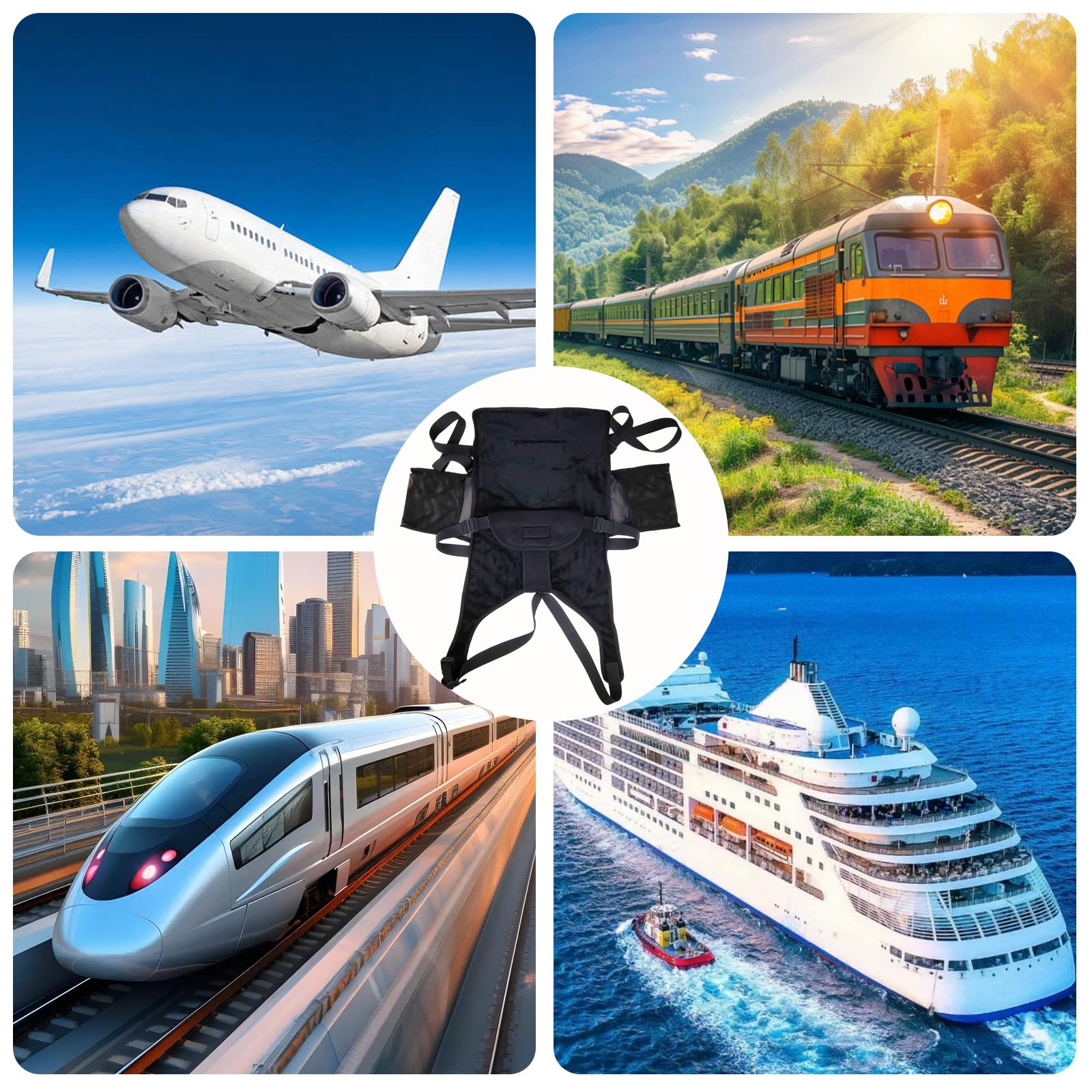 Hamac Avion Bébé,Lit Bébé Voyage Portable Extension de Siège Enfant | Repose-Pieds Ergonomique, Sécurisé, Pour Avion et Voiture