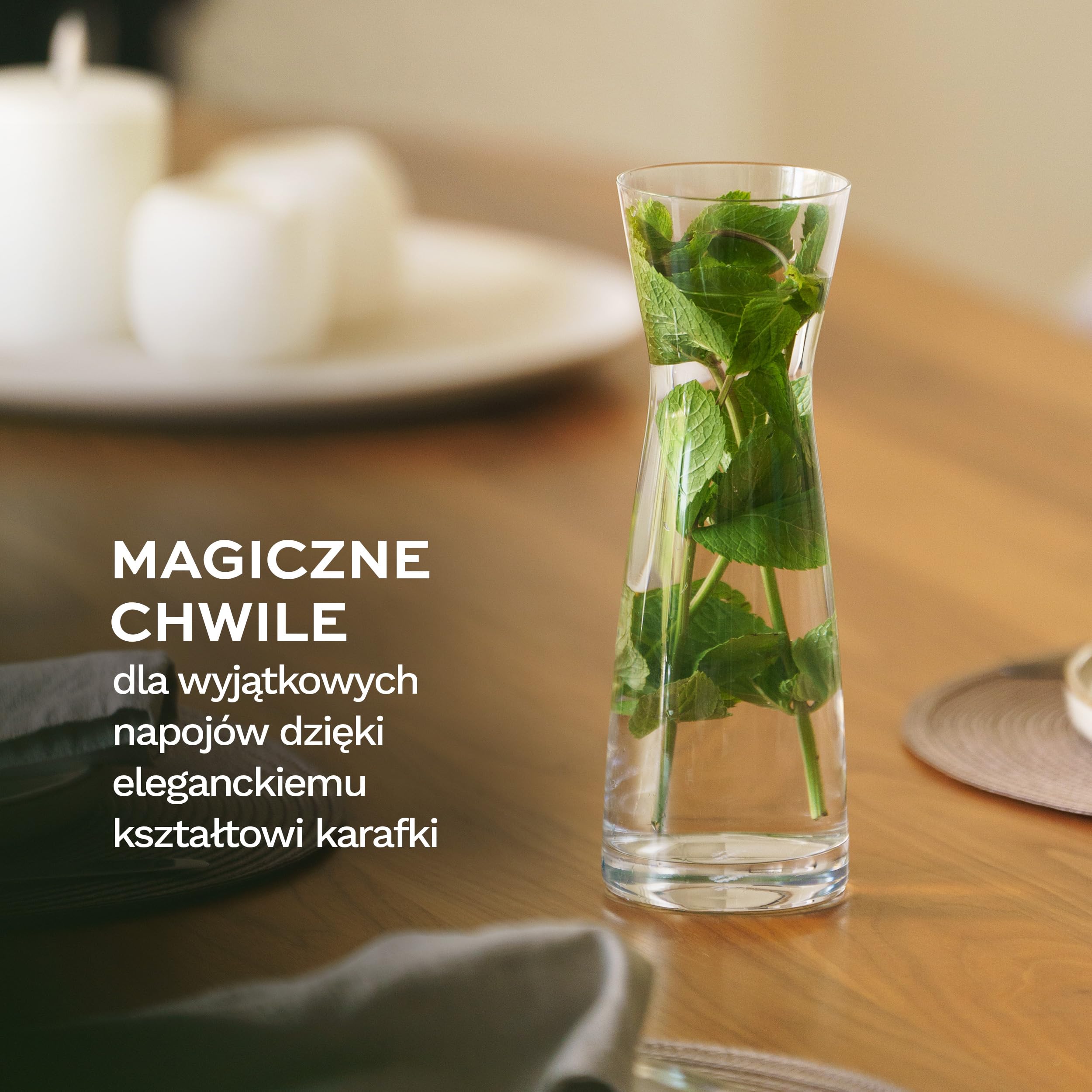 Stölzle Lausitz Karafka Uniwersalna 6 x 250 ml – Elegancka karafka z kryształu bez ołowiu na wodę sok mleko lub alkohole – Nadaje się do zmywarki – Wyprodukowano w Niemczech