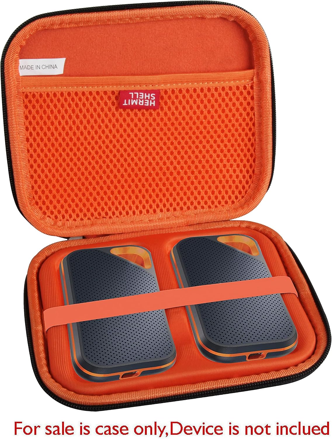 Hermitshell Hard Travel Case for SanDisk 500GB 1TB 2TB 4TB Extreme PRO Portable SSD (Black+Orange, Case for 2 Hard Drives) image 2