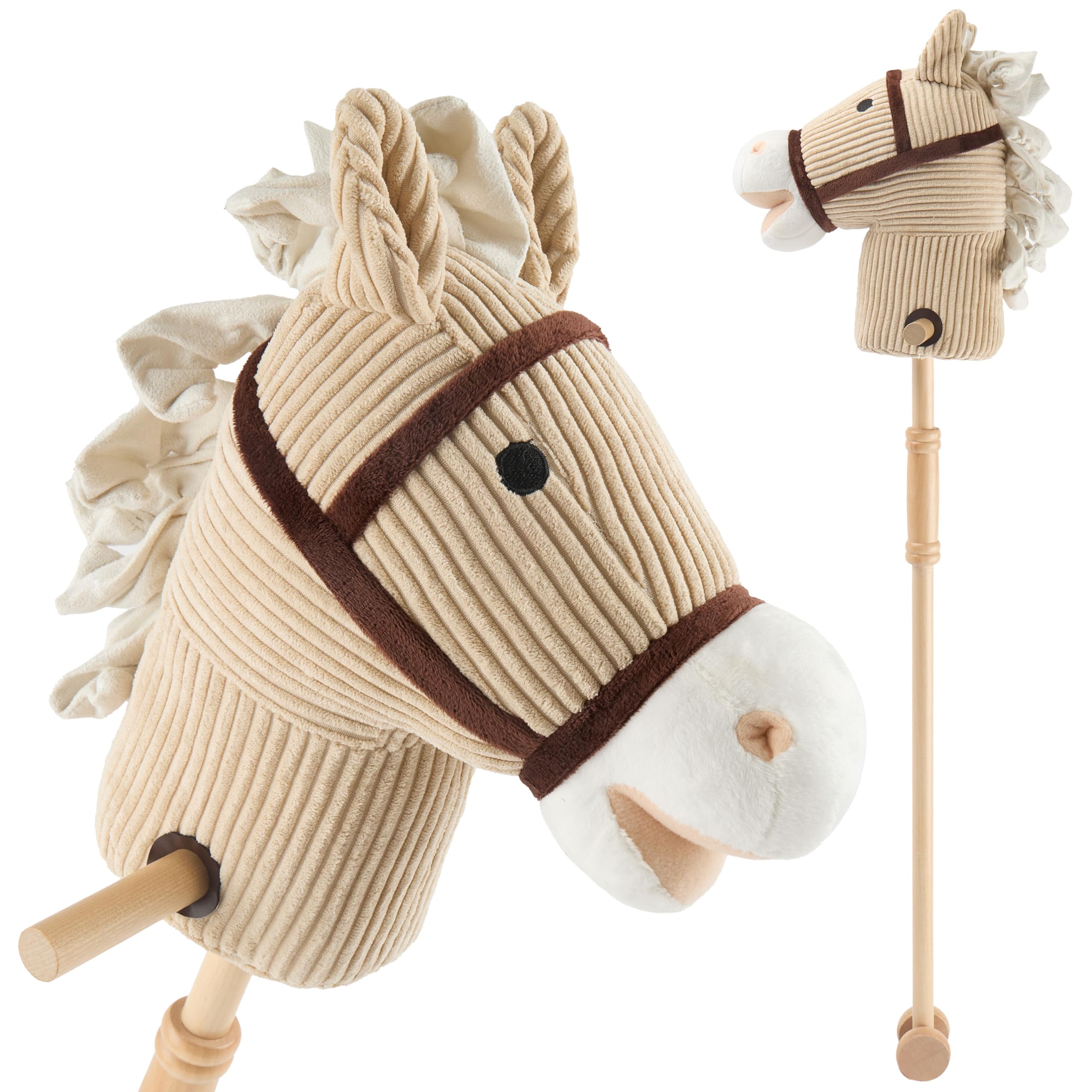 Bieco Caballito de juguete para niños Lucky | Caballo de pasatiempos para niños | Caballito de juguete para rodar | Caballo de madera con asa | Bonito caballo de juguete para niños | Accesorios de