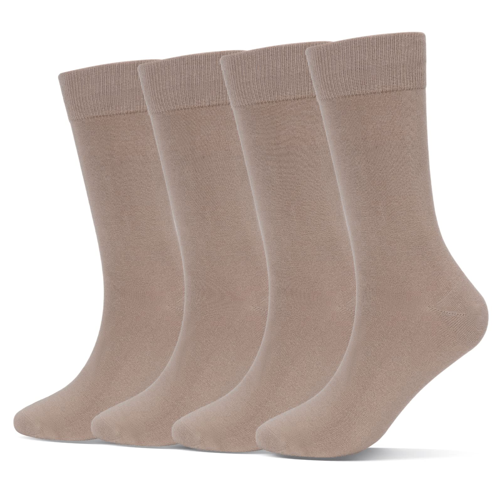 Men's Dress Socks 4 Pack Crew Business Casual Sock Moisture Wicking Super Soft
