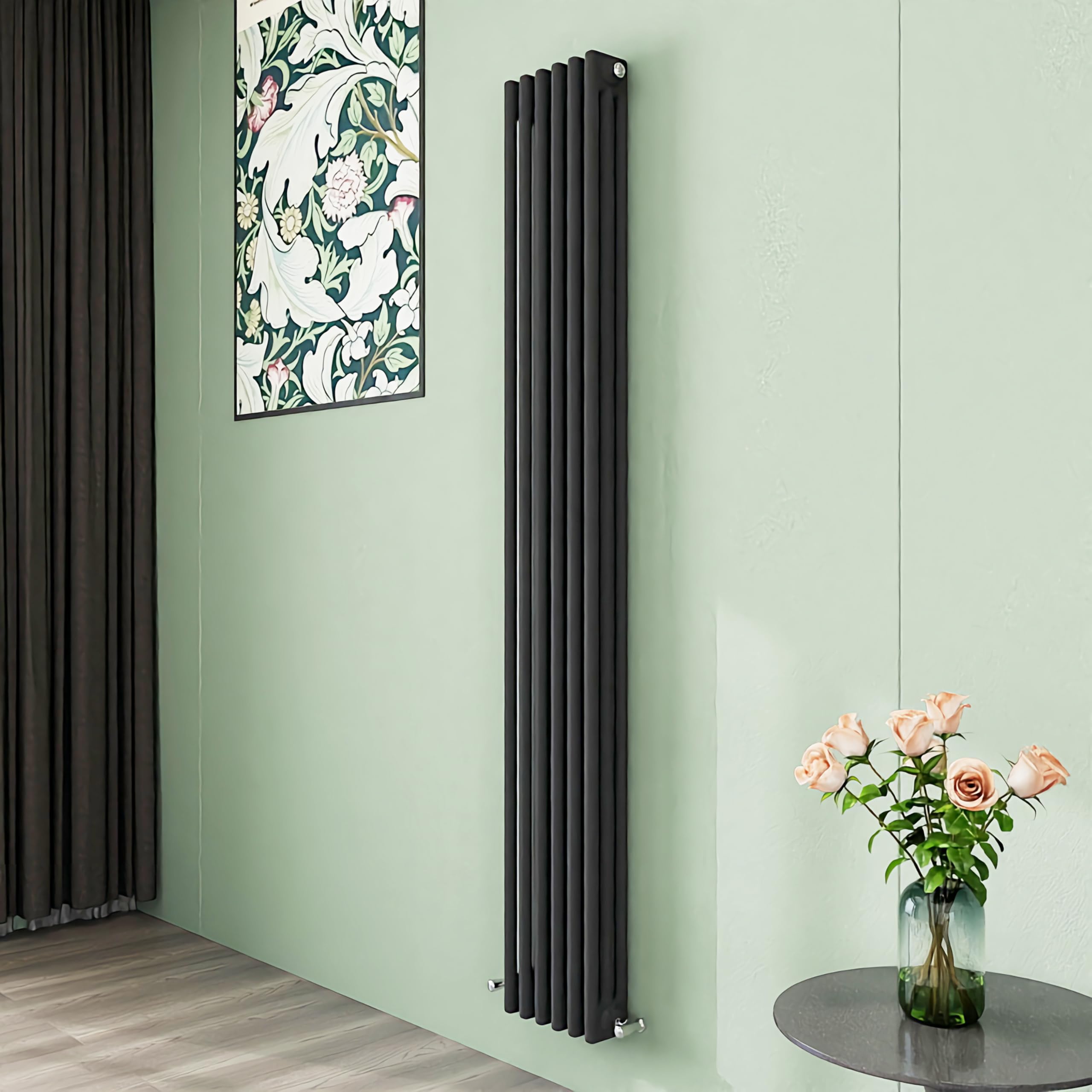 Simple Bathroom 1800×290mm Traditional Radiators Anthracite Vertical Cast Iron Style Radiator Triple Column Design