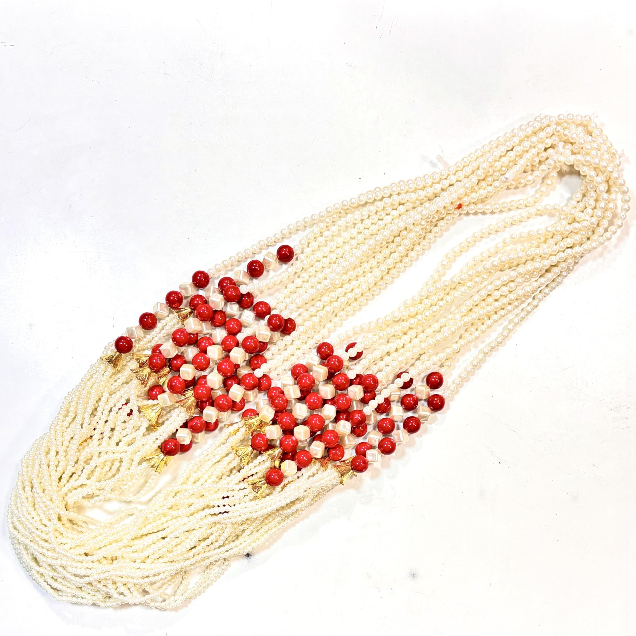 Pack of 12 Multicolour Handmade Pearl Beads Mala for Barati (B0D2RLY41J) Amazon Price History, Amazon Price Tracker