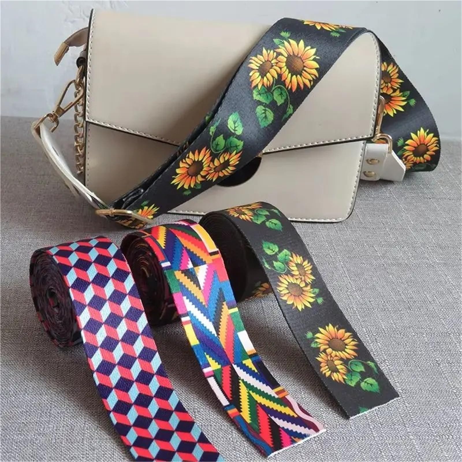 Nastro Jacquard Fettuccia stampata da 50 iarde 38 mm for tracolla for borsa, collare for cani, guinzaglio, zaino, accessori for l'abbigliamento(Ethnic Style A)