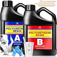 DecorRom 72oz Polyurethane Casting Resin - Rapid Curing White, Low Viscosity Low Odor for Models, Sculptures, Figurines & Props
