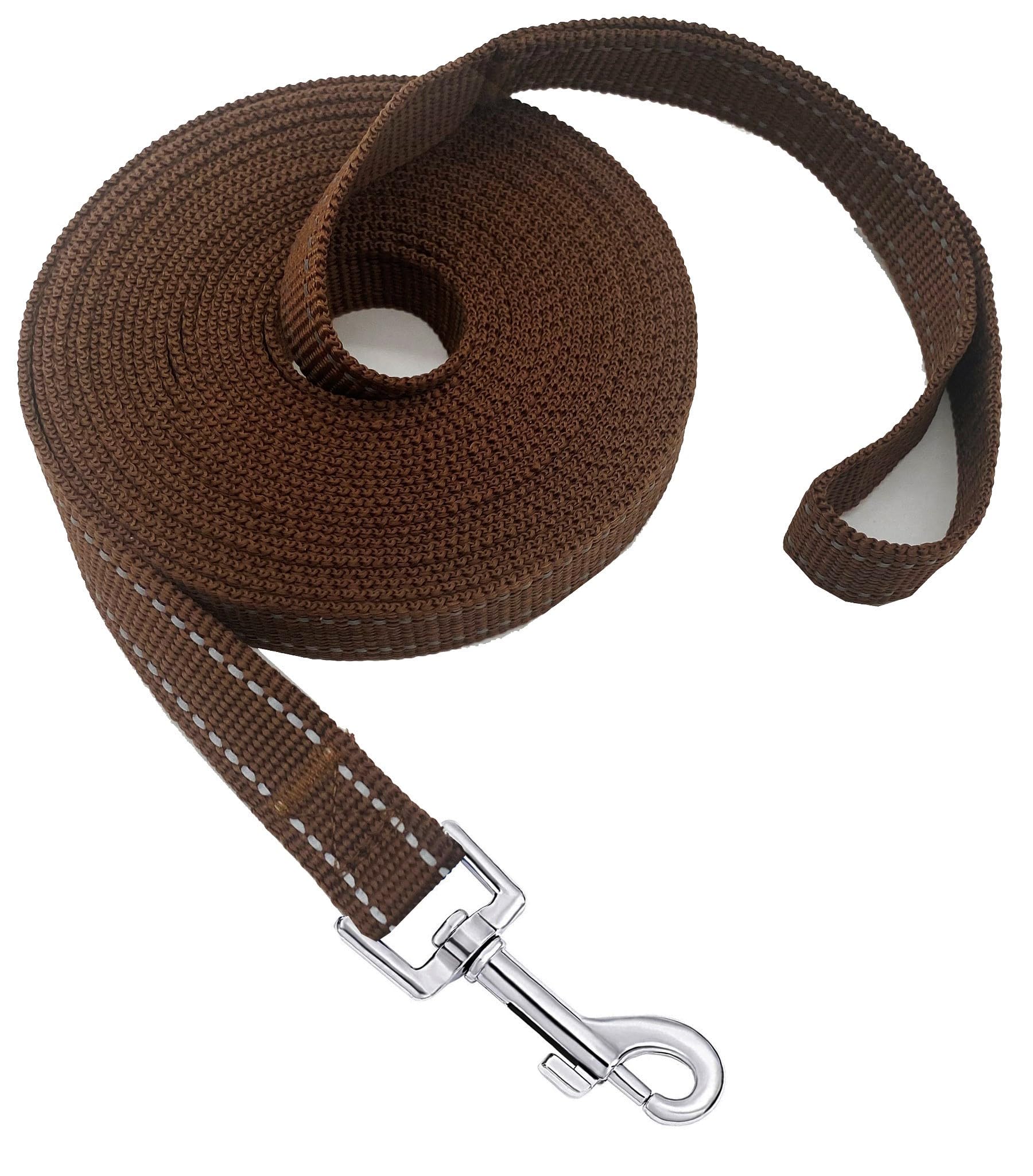 Nylon Training Dog Leash for Small Medium Dogs, 15ft 20ft 30ft 50ft 100ft Reflective Long Leash Dog/Puppy Lead for Obedience Recall Training, Camping