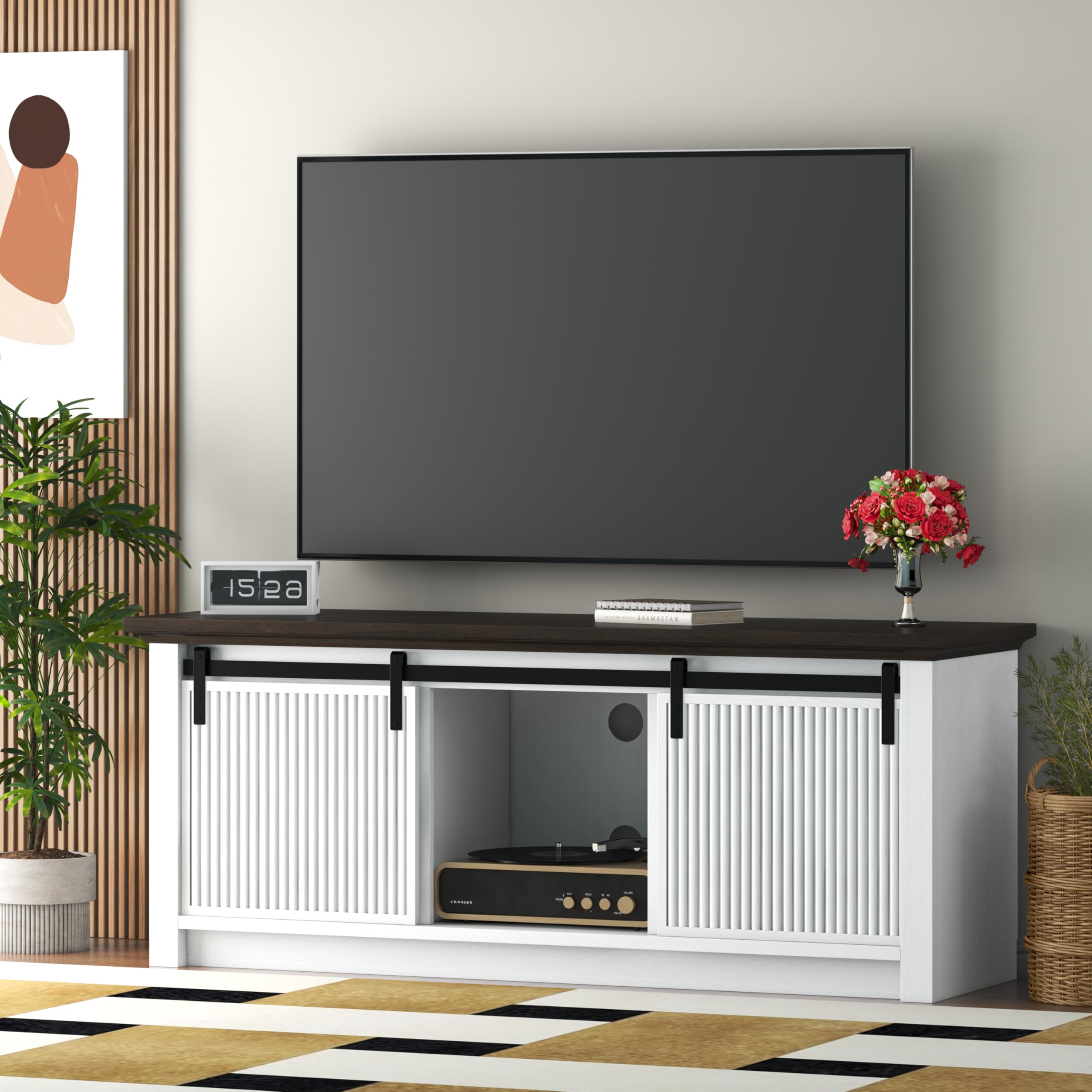 scaffetto tv grooved 60 pollici 21 pollici di altezza con porta-slide