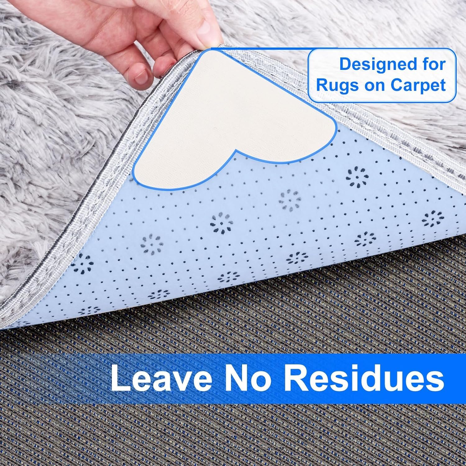 Kadrama 16 Pack Rug Grippers from Rug to Carpet - Image 2