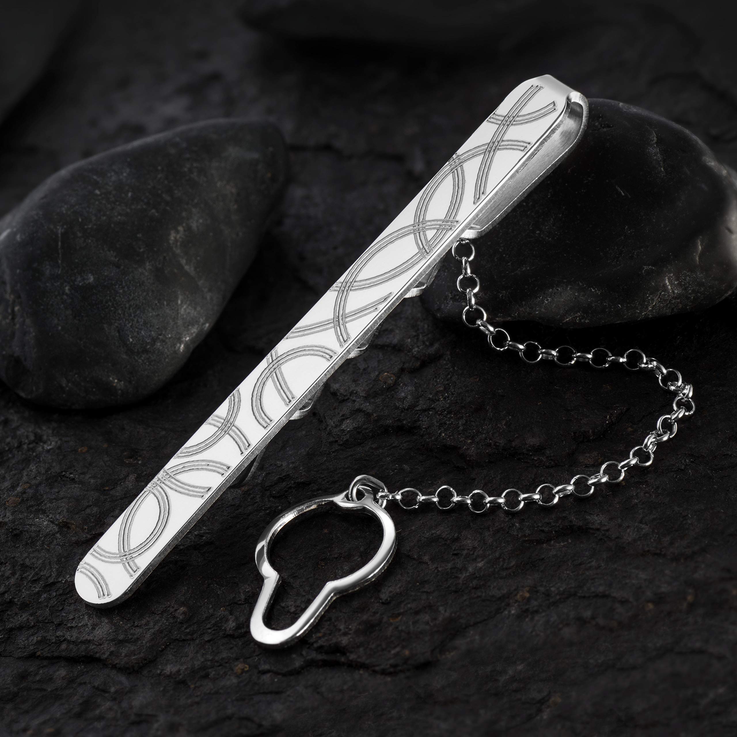 Herren Krawattennadel Aus Sterling-Silber Mit Stilvollem Kreisenmuster Herstellung In Der EU